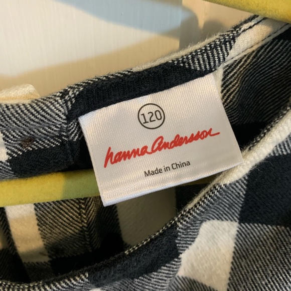 Hanna Andersson Black and White Buffalo Check Dress Size 6-7 US (120cm) - Picture 4 of 10